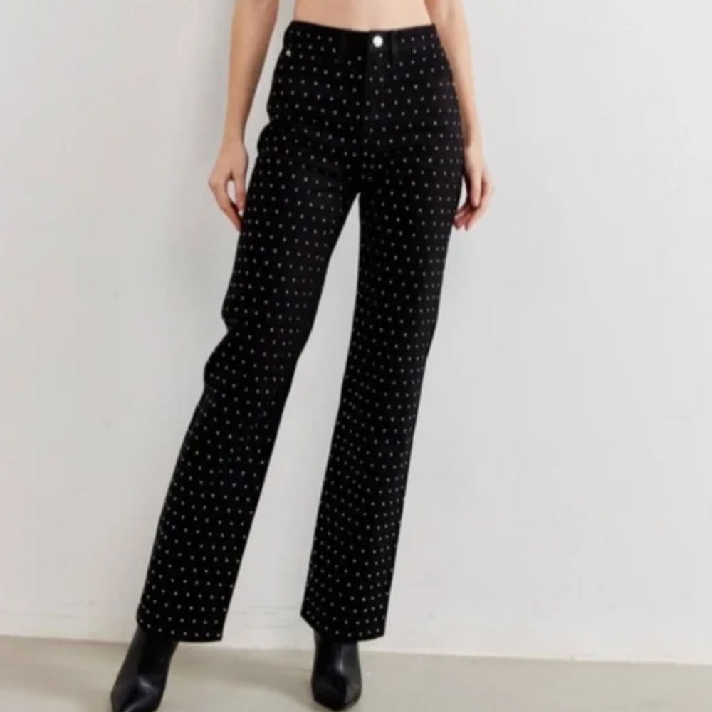 Gianni Bini Black Polka Dot Jeans